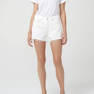 Agolde Parker Vintage Cutoff White Denim Shorts
